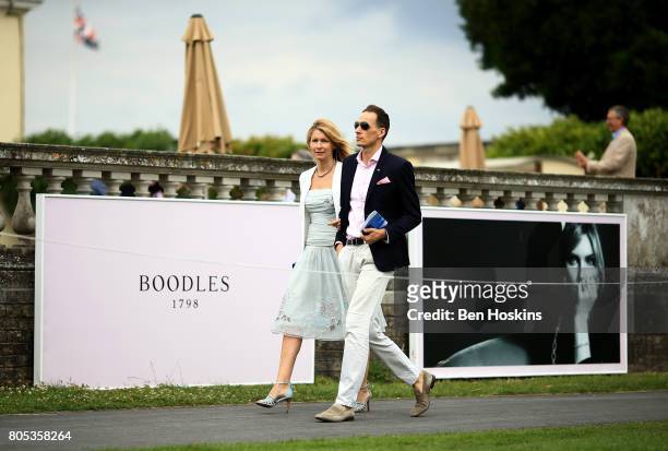Spectators enjoy the atmosphere during day five of The Boodles Tennis Event at Stoke Park on July 1, 2017 in Stoke Poges, England.