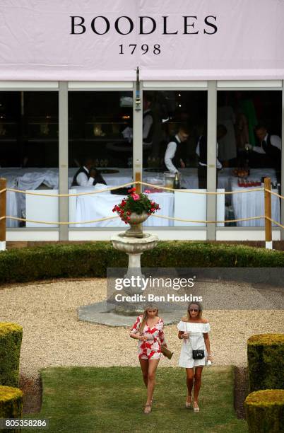 Spectators enjoy the atmosphere during day five of The Boodles Tennis Event at Stoke Park on July 1, 2017 in Stoke Poges, England.