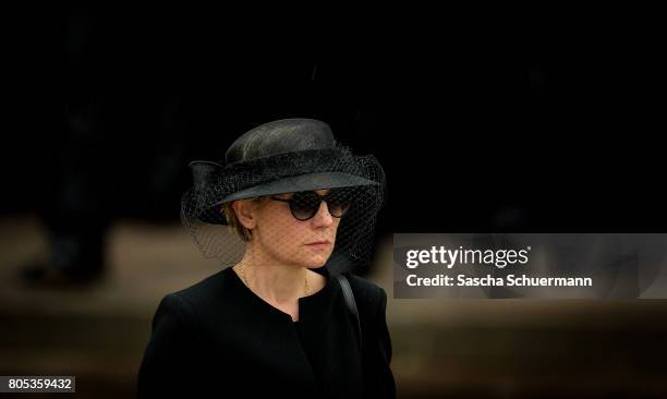 Maike Kohl-Richter, the widow of Helmut Kohl, leaves after the requiem the Speyer cathedral on July 1, 2017 in Speyer, Germany. Kohl was chancellor...