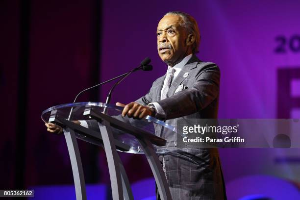 Al Sharpton speaks onstage at the 2017 ESSENCE Festival presented by Coca-Cola at Ernest N. Morial Convention Center on July 1, 2017 in New Orleans,...