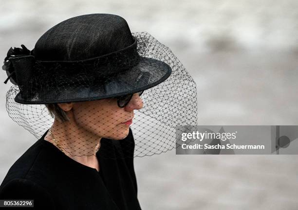 Maike Kohl-Richter, the widow of Helmut Kohl, leaves after the requiem the Speyer cathedral on July 1, 2017 in Speyer, Germany. Kohl was chancellor...