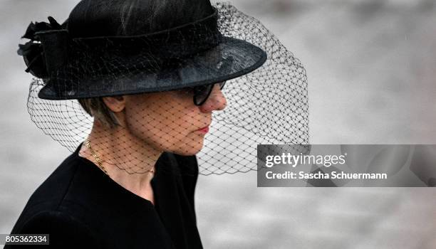 Maike Kohl-Richter, the widow of Helmut Kohl, leaves after the requiem the Speyer cathedral on July 1, 2017 in Speyer, Germany. Kohl was chancellor...