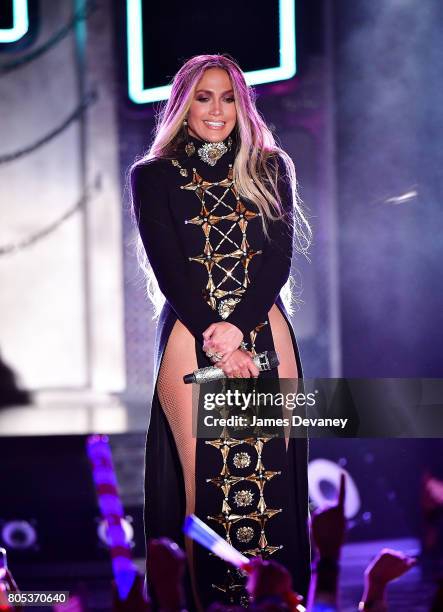 Jennifer Lopez performs during the Macy's 4th of July Firework Show at Hunter's Point South Park on June 30, 2017 in New York City.
