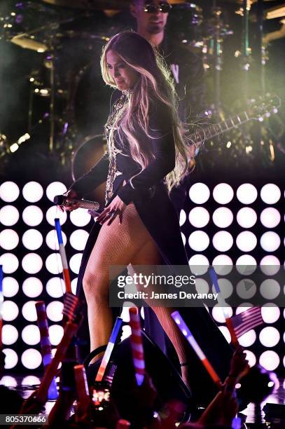 Jennifer Lopez performs during the Macy's 4th of July Firework Show at Hunter's Point South Park on June 30, 2017 in New York City.