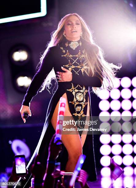 Jennifer Lopez performs during the Macy's 4th of July Firework Show at Hunter's Point South Park on June 30, 2017 in New York City.