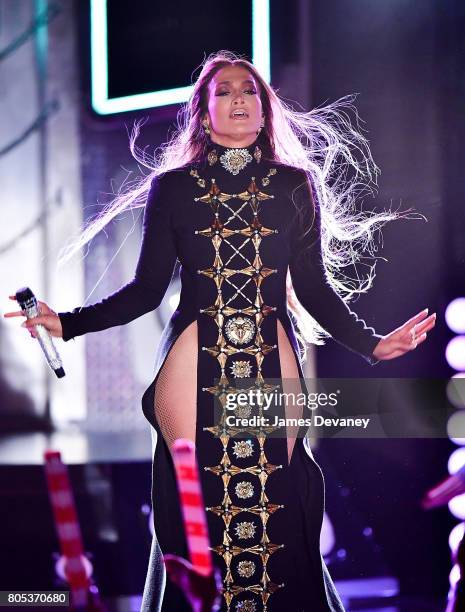 Jennifer Lopez performs during the Macy's 4th of July Firework Show at Hunter's Point South Park on June 30, 2017 in New York City.