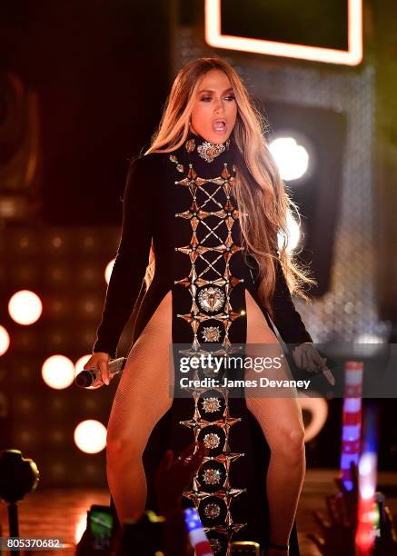 Jennifer Lopez performs during the Macy's 4th of July Firework Show at Hunter's Point South Park on June 30, 2017 in New York City.