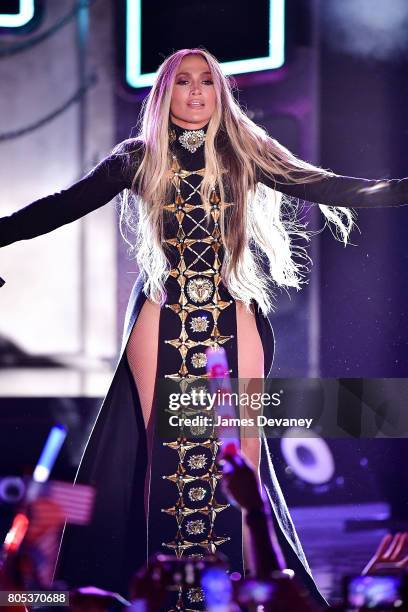 Jennifer Lopez performs during the Macy's 4th of July Firework Show at Hunter's Point South Park on June 30, 2017 in New York City.