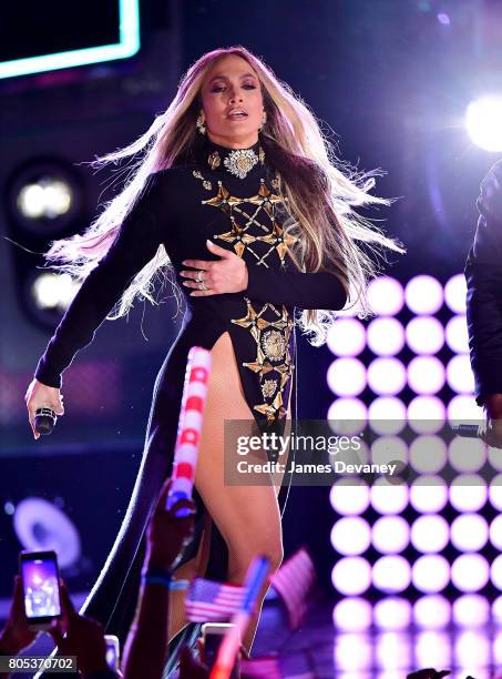 Jennifer Lopez performs during the Macy's 4th of July Firework Show at Hunter's Point South Park on June 30, 2017 in New York City.