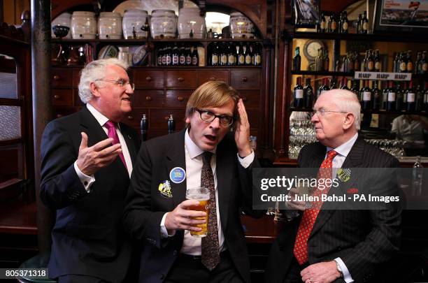 Guy Verhofstadt, former Belgian Prime Minister , enjoys a beer in Kehoe's Pub, Dublin, after a walk about canvassing on Grafton Street with Minister...