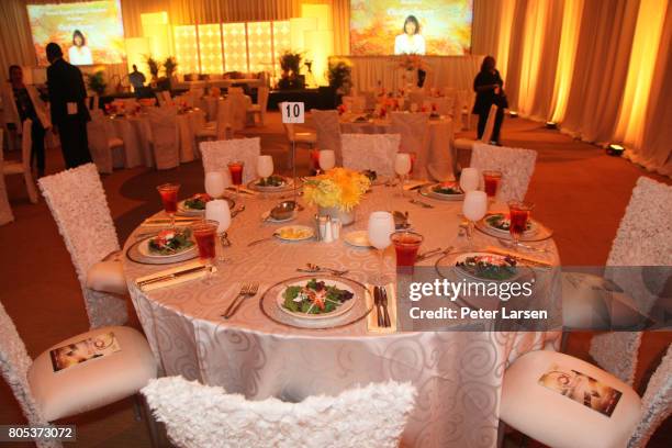 View of the luncheon preparaions at the MegaFest 2017 International Faith and Family Film Festival at Omni Hotel on June 30, 2017 in Dallas, Texas.