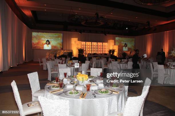 View of the luncheon preparaions at the MegaFest 2017 International Faith and Family Film Festival at Omni Hotel on June 30, 2017 in Dallas, Texas.