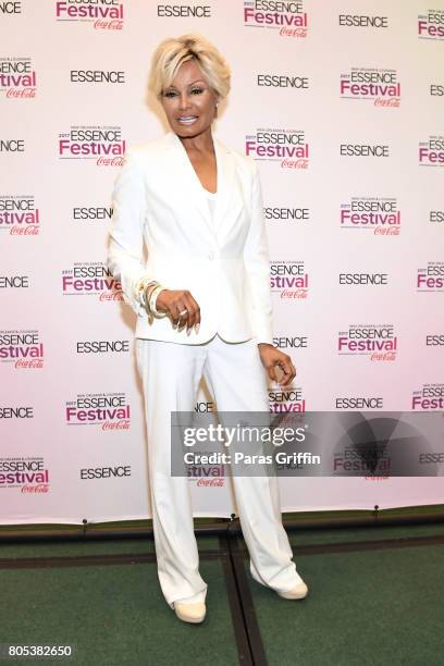 Janice Bryant Howroyd poses in the press room at the 2017 ESSENCE Festival presented by Coca-Cola at Ernest N. Morial Convention Center on July 1,...