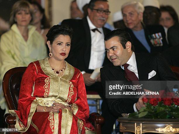 Morocco's Prince Moulay Rachid and his sister Princess Lalla Meryem attend the start of the festivities commemorating the 1200th anniversary of the...