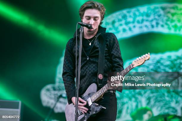 Van McCann of Catfish and the Bottlemen headlines Community Festival at Finsbury Park on July 1, 2017 in London, England.