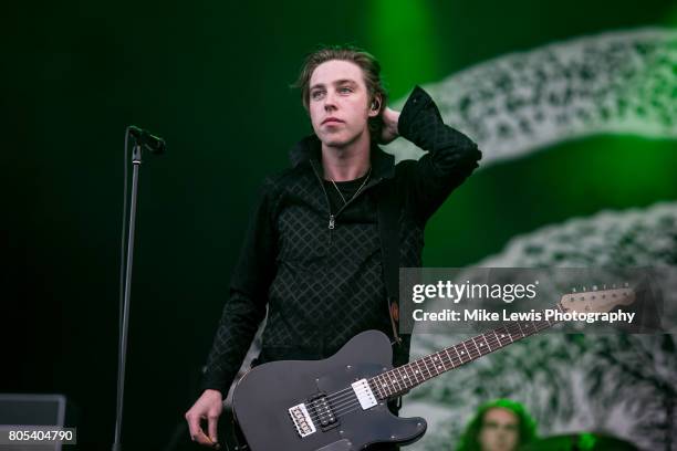 Van McCann of Catfish and the Bottlemen headlines Community Festival at Finsbury Park on July 1, 2017 in London, England.