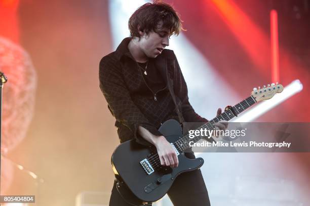 Van McCann of Catfish and the Bottlemen headlines Community Festival at Finsbury Park on July 1, 2017 in London, England.