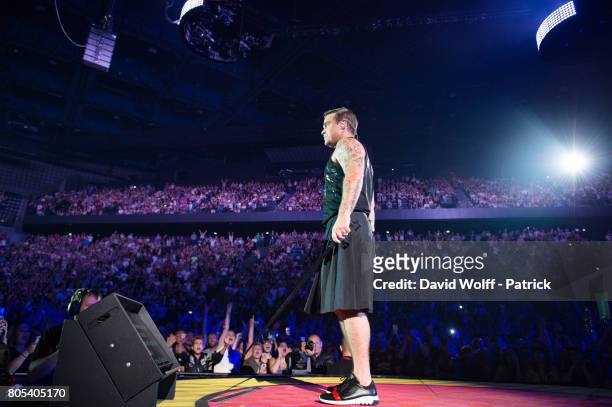 Robbie Williams performs at AccorHotels Arena on July 1, 2017 in Paris, France.