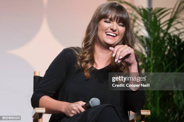 Amber Thompson speaks at the Hollywood's Millennials: International Faith & Family Film Festival Rising Stars panel during MegaFest at Omni Hotel on...