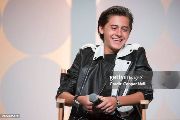 Isaak Presley speaks at the Hollywood's Millennials: International Faith & Family Film Festival Rising Stars panel during MegaFest at Omni Hotel on...