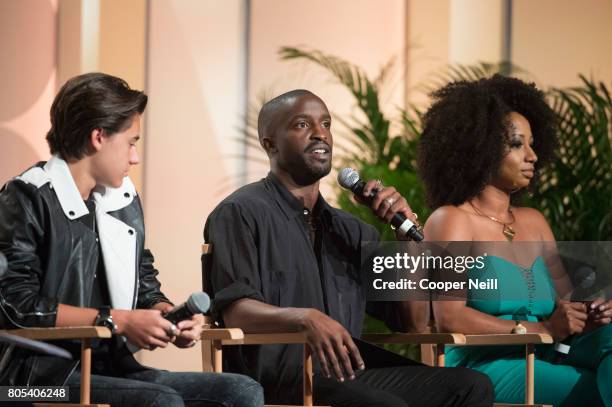 Elijah Kelley speaks at the Hollywood's Millennials: International Faith & Family Film Festival Rising Stars panel during MegaFest at Omni Hotel on...