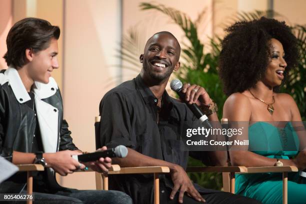 Elijah Kelley speaks at the Hollywood's Millennials: International Faith & Family Film Festival Rising Stars panel during MegaFest at Omni Hotel on...