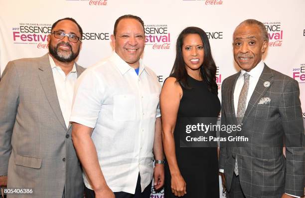 Winston Burns, Marc Morial, Michelle Ebanks and Al Sharpton attend the 2017 ESSENCE Festival presented by Coca-Cola at Ernest N. Morial Convention...