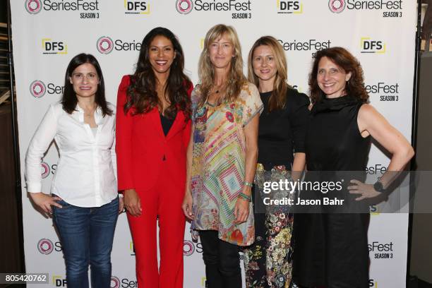 Geneva Wasserman, Merle Dandridge, Wendy Haines, Jamie Jackson, and Michele Ganeless arrive to the Women In Entertainment panel discussion for...