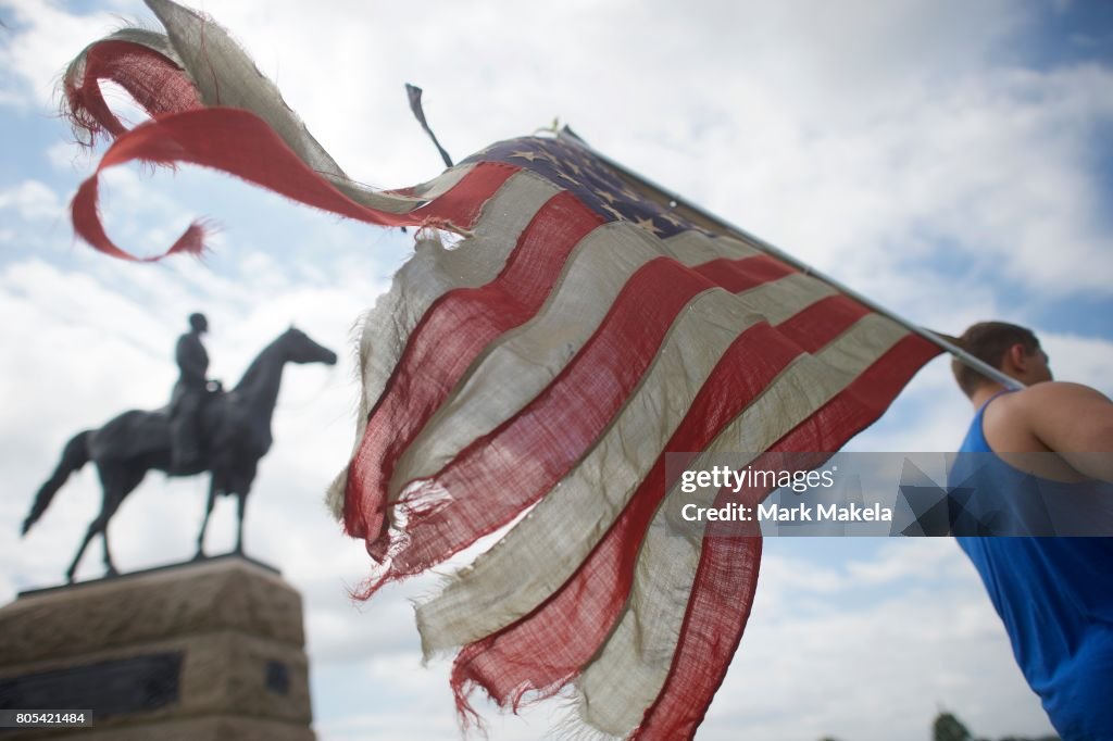 Groups Protest on Gettysburg National Historic Park Battlefield