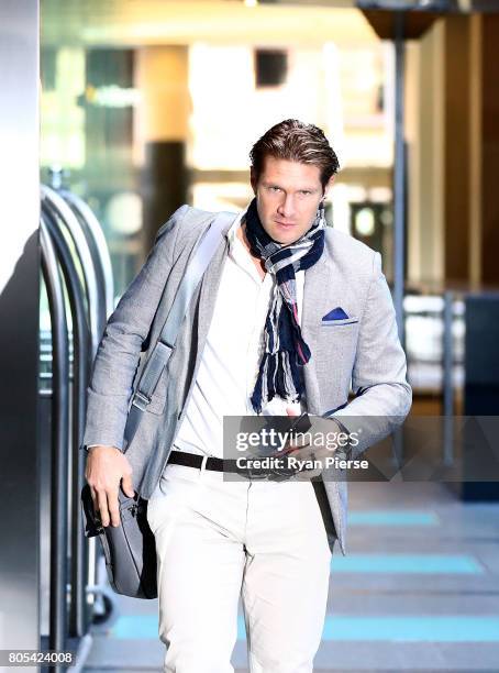 Australian cricketer Shane Watson arrives for the ACA Emergency Executive meeting at the Hilton Hotel on July 2, 2017 in Sydney, Australia. More than...