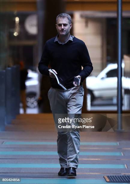 Consultant and former Australian cricketer Simon Katich arrives for the ACA Emergency Executive meeting at the Hilton Hotel on July 2, 2017 in...