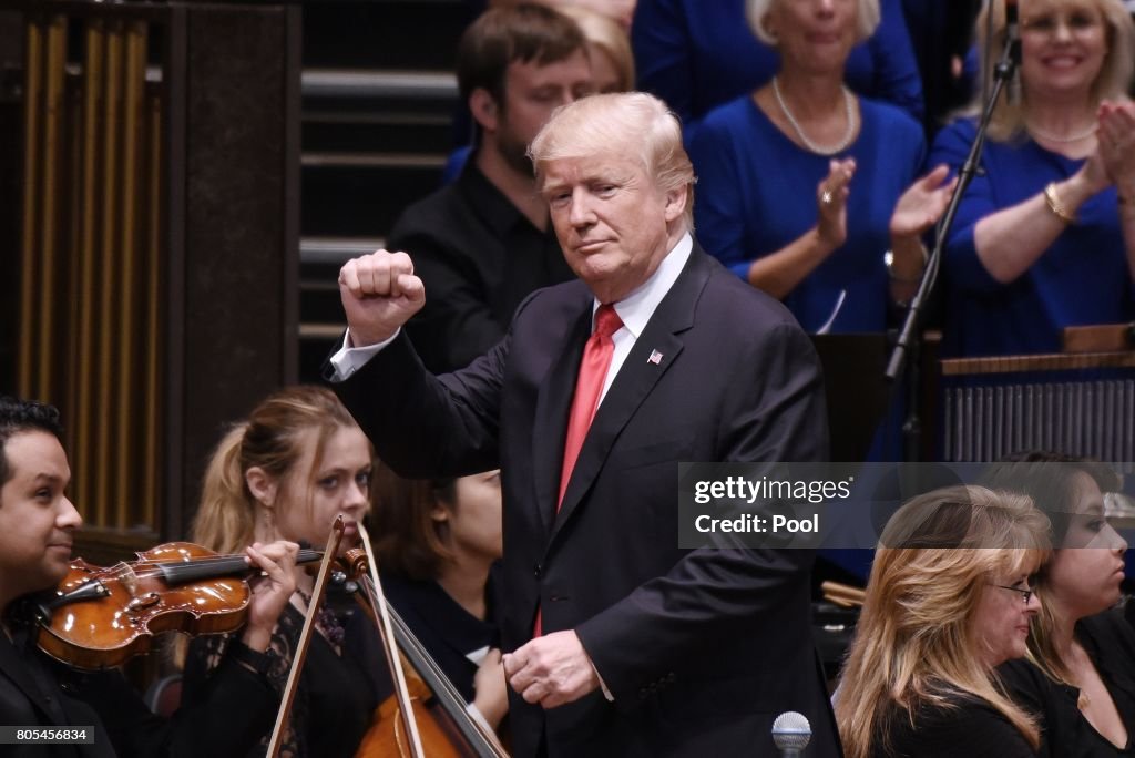 Freedom Rally Meeting US President Donald Trump participates in the Celebrate Freedom Rally ...