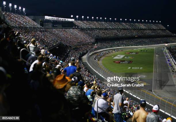 General view as fans watch the Monster Energy NASCAR Cup Series 59th Annual Coke Zero 400 Powered By Coca-Cola at Daytona International Speedway on...