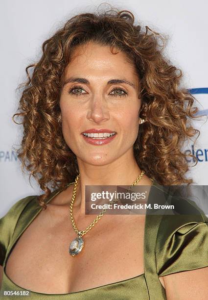 Actress Melinda Kanakaredes attends the "Seventh Annual Comedy For A Cure" benefit at The Avalon on April 6, 2008 in Hollywood, California.