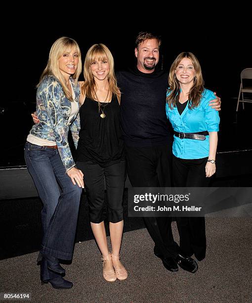 Marla Maples, Deborah Gibson, Howard Fine and Cynthia Bain attend the Hollywood Camp Electric Youth Auditions at the Howard Fine Studios on April 6,...