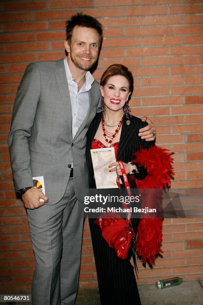 Personality Joel McHale and singer Kat Kramer pose at the 9th Malibu International Film Festival honors Michael Madsen on April 6, 2008 at the MHS...