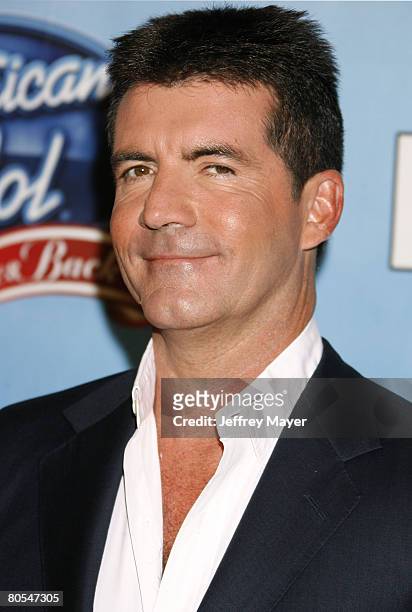 Personality Simon Cowell arrives at the taping of Idol Gives Back held at the Kodak Theatre on April 6, 2008 in Hollywood, California.