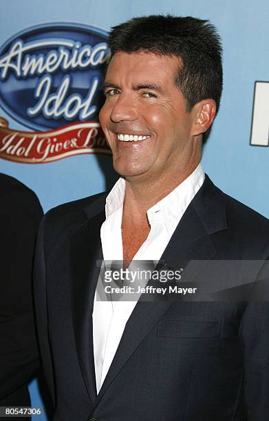Personality Simon Cowell arrives at the taping of Idol Gives Back held at the Kodak Theatre on April 6, 2008 in Hollywood, California.