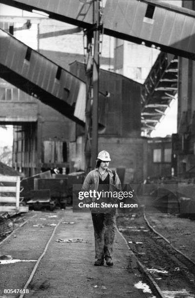 Miner at Maerdy Lodge colliery in Gwent, 5th March 1985. Communist party leaders led mine workers back to work without any settlement to the strike.