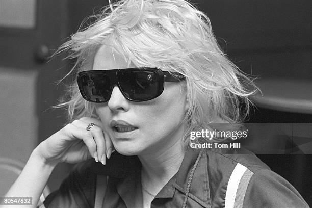 Debbie Harry of Blondie is interviewed in her dressing room before performing at the Fabulous Fox Theater on July 28, 1979 in Atlanta, Georgia.