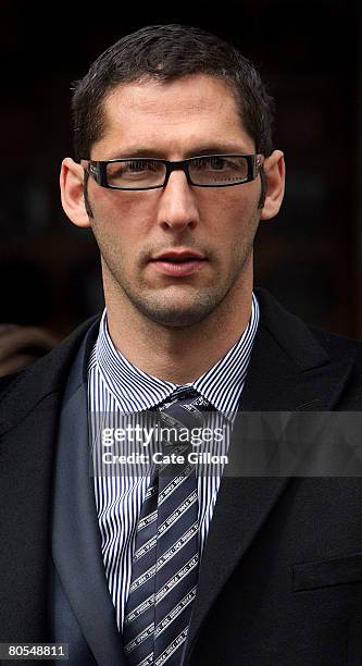 Italian football player Marco Materazzi arrives at the High Court on April 7, 2008 in London, England. Materazzi accepted an apology regarding claims...