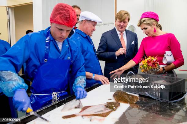 King Willem-Alexander of The Netherlands and Queen Maxima of The Netherlands visit Maritime MBO College on June 29, 2017 in Urk, Netherlands.