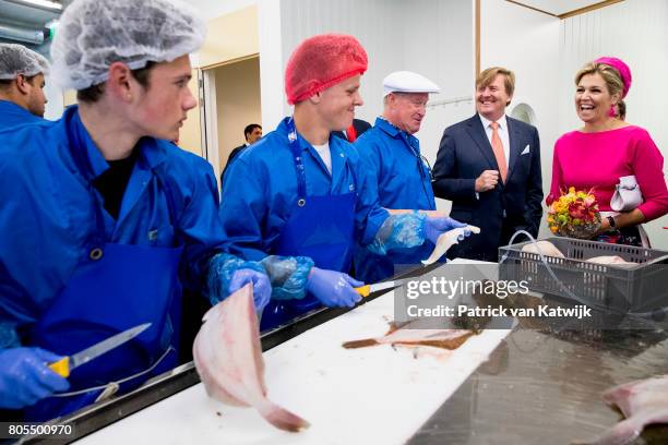 King Willem-Alexander of The Netherlands and Queen Maxima of The Netherlands visit Maritime MBO College on June 29, 2017 in Urk, Netherlands.