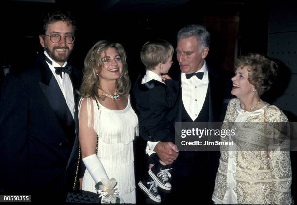 Charlton Heston and wife Lydia, son Fraiser Heston with wife Marilyn and son Jack