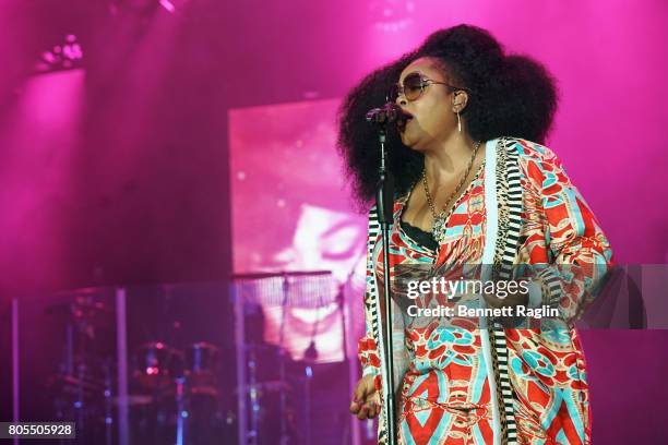 Singer Jill Scott performs onstage at the 2017 ESSENCE Festival Presented By Coca Cola at the Mercedes-Benz Superdome on July 1, 2017 in New Orleans,...