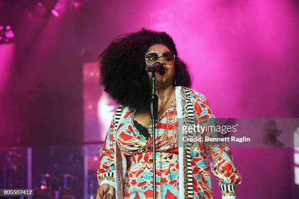 Singer Jill Scott performs onstage at the 2017 ESSENCE Festival Presented By Coca Cola at the Mercedes-Benz Superdome on July 1, 2017 in New Orleans,...