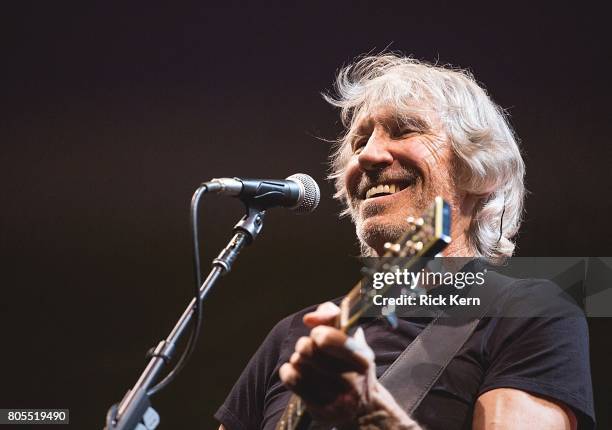 Singer-songwriter Roger Waters of Pink Floyd performs in concert during the 'Us + Them' tour at the AT&T Center on July 1, 2017 in San Antonio, Texas.