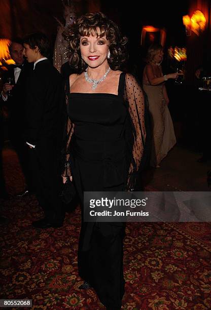 Joan Collins attends Liz Brewer's Christmas party for her good friend Dame Shirley Bassey to celebrate her 70th Birthday, kindly hosted by Andrew...