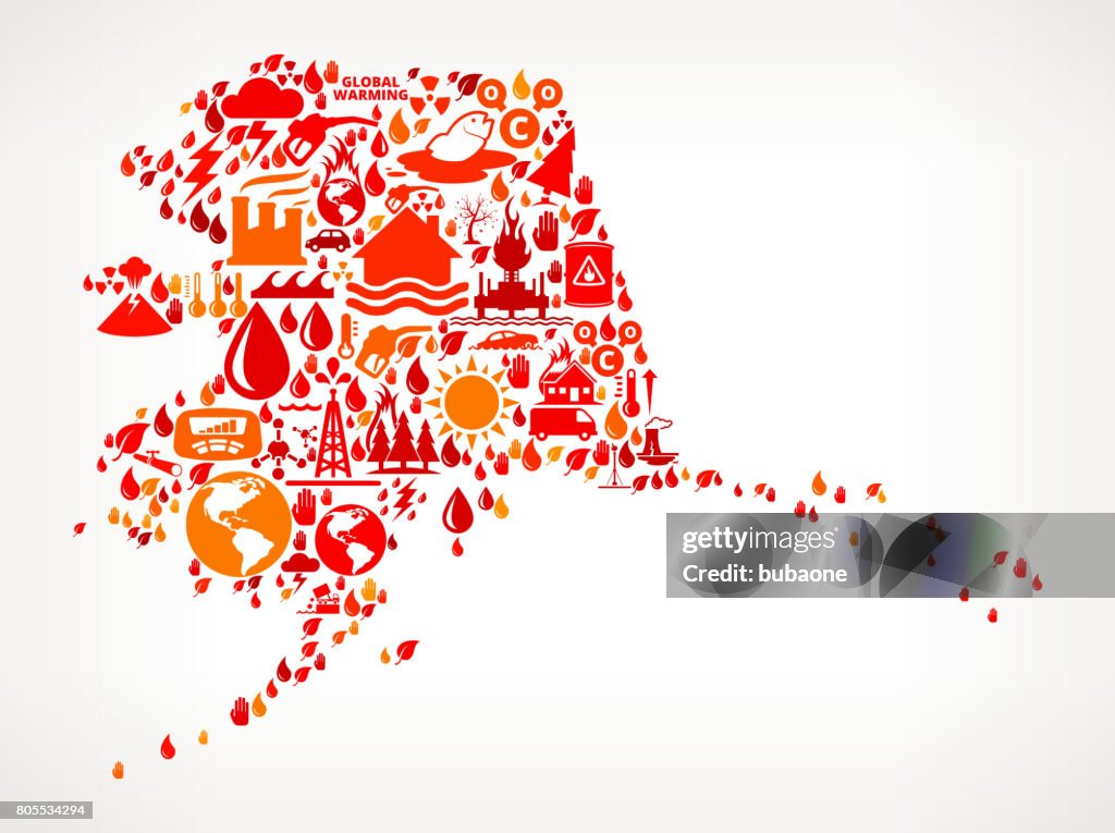 Alaska Global Warming Climate Change Vector Graphic
