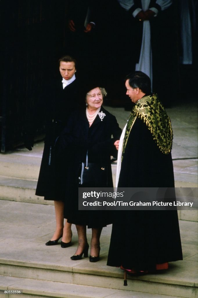 Princess Anne, Princess Royal and the Queen Mother attend th